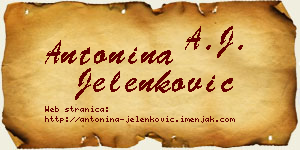 Antonina Jelenković vizit kartica